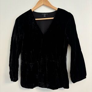 J. Crew Black Velvet Blouse